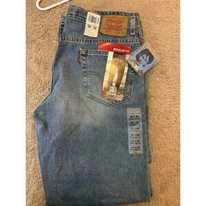 New Levi's Men's 505 Regular Fit Straight Leg Blue Denim Jeans 36X34 Mexico